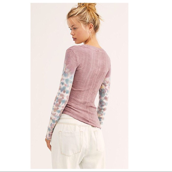 FREE PEOPLE BOHO TOP LONG SLEEVES RIB KNIT TEE A2C - Picture 4 of 16